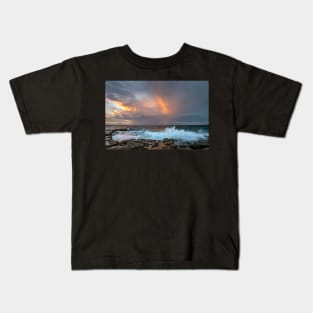 Sunset after storm, Point Cartwright, Sunshine Coast Kids T-Shirt